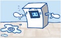 給水能力以上の排水設備が整った場所に設置してください。